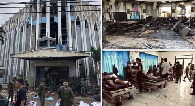 Over 12 killed as twin blasts hit Phillipines cathedral