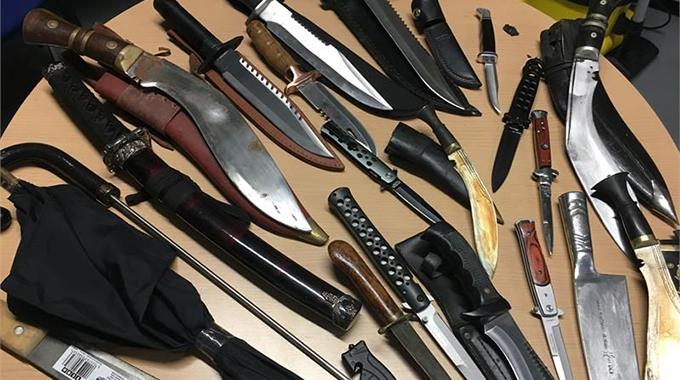 Police ban on dangerous weapons