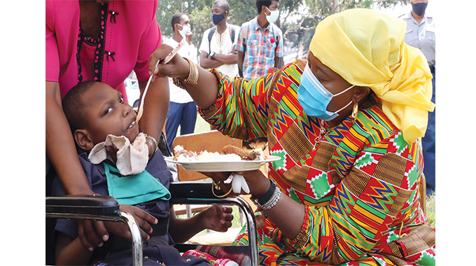 First Lady will not leave any child behind in school feeding programme