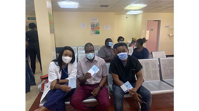 Frontliners celebrate vaccination