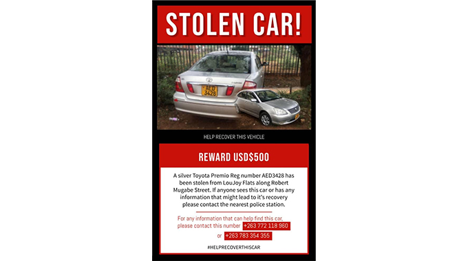 Bulawayo man loses car to thieves