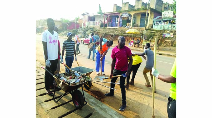 Workers embark on clean-up exercise