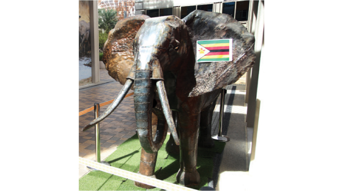 Zimbabwe elephant mascot trends at Dubai Expo