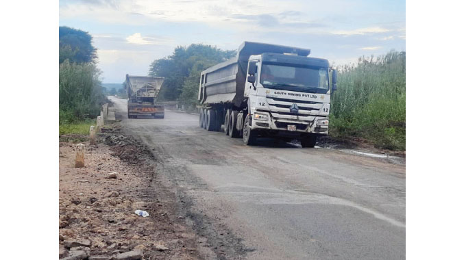 Haulage trucks damage highway
