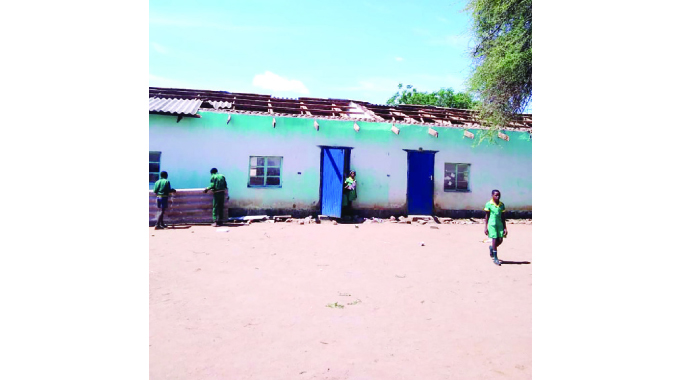 Pupils learning in the open 6 months after violent storm