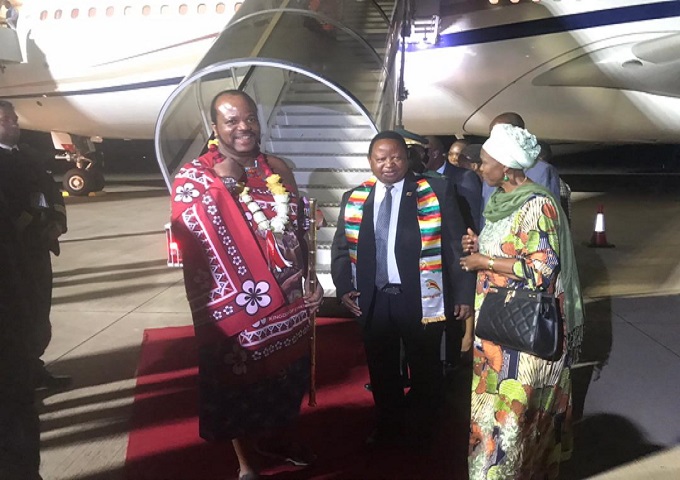 King Mswati III arrives for Transform Africa Summit