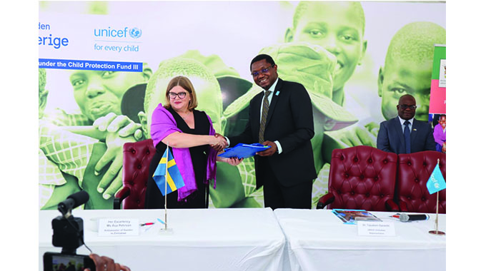 Sweden allocates US$5.8 million to UNICEF Zim