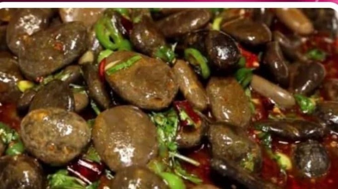 Tourists relish FRIED STONES for dinner