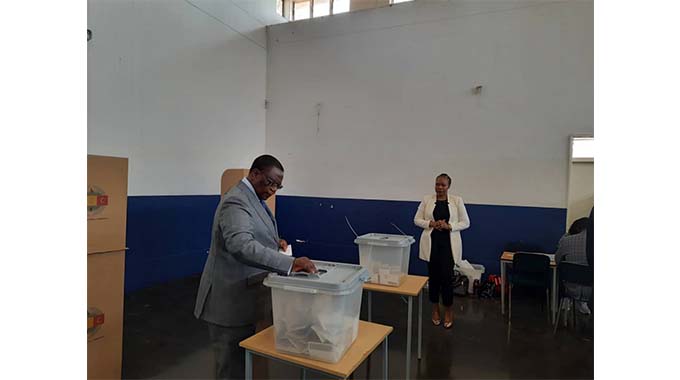 Just in.. VP Chiwenga casts his vote